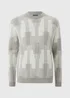 Ecru Abstract Long Sleeve Jumper - Small Image 3