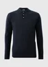 Navy Textured Polo Top - Small Image 4