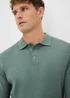 Green Ribbed Polo Top - Small Image 3