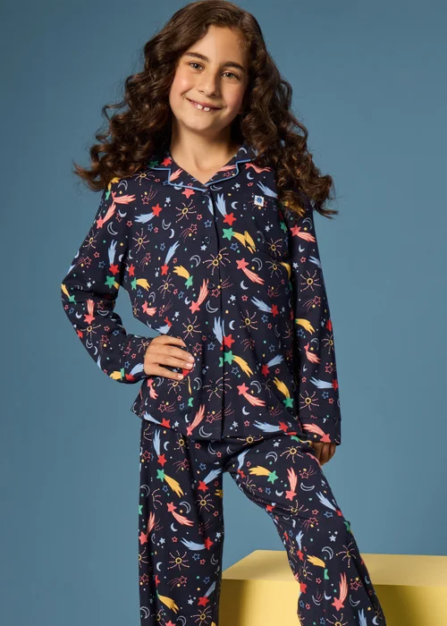 Alder Hey Kids Navy Traditional Pyjama Set (9mths-13yrs) - Age 9 - 12 Months Image 1