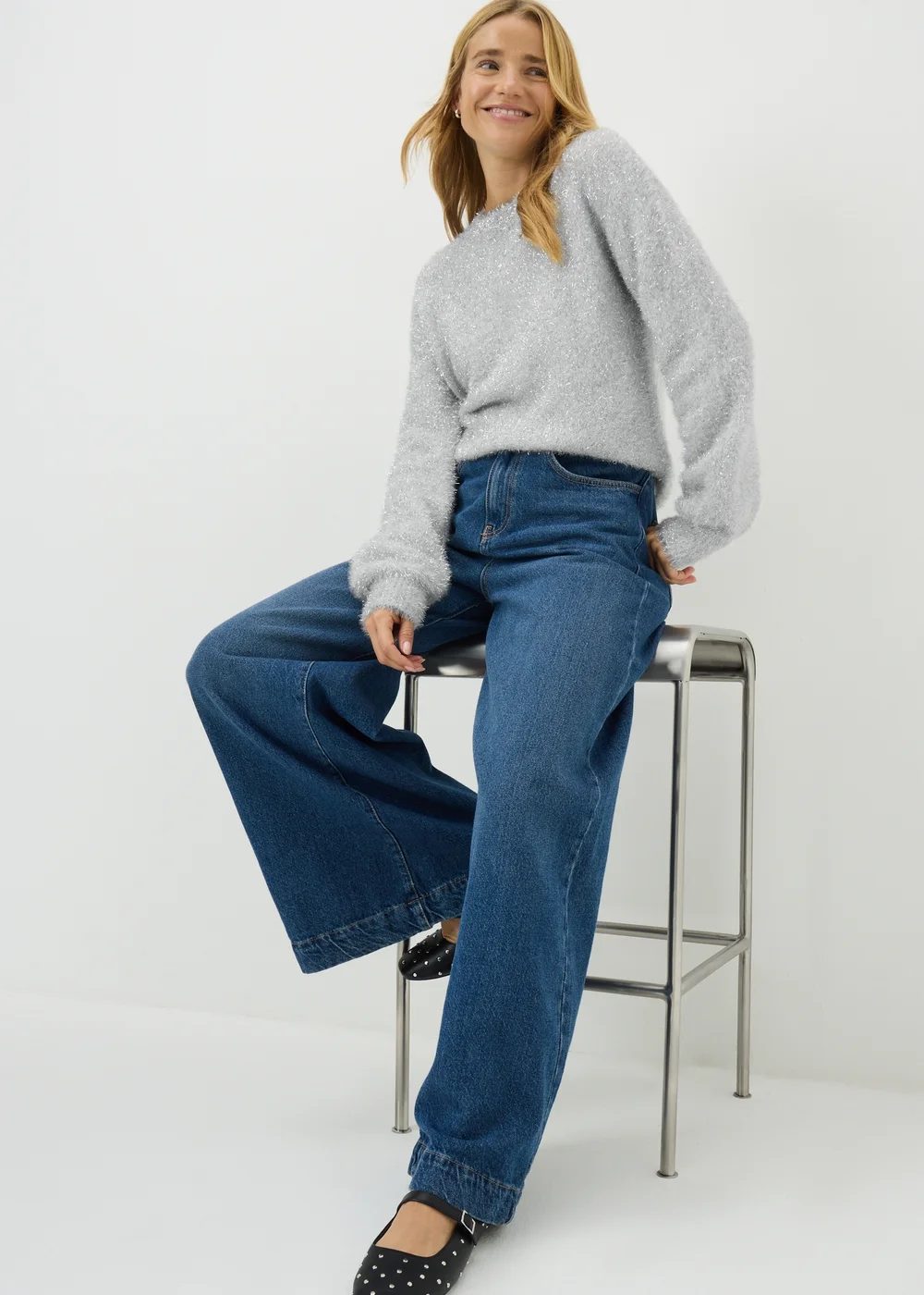 Papaya Petite Cream Tinsel Jumper - Extra small Image 2