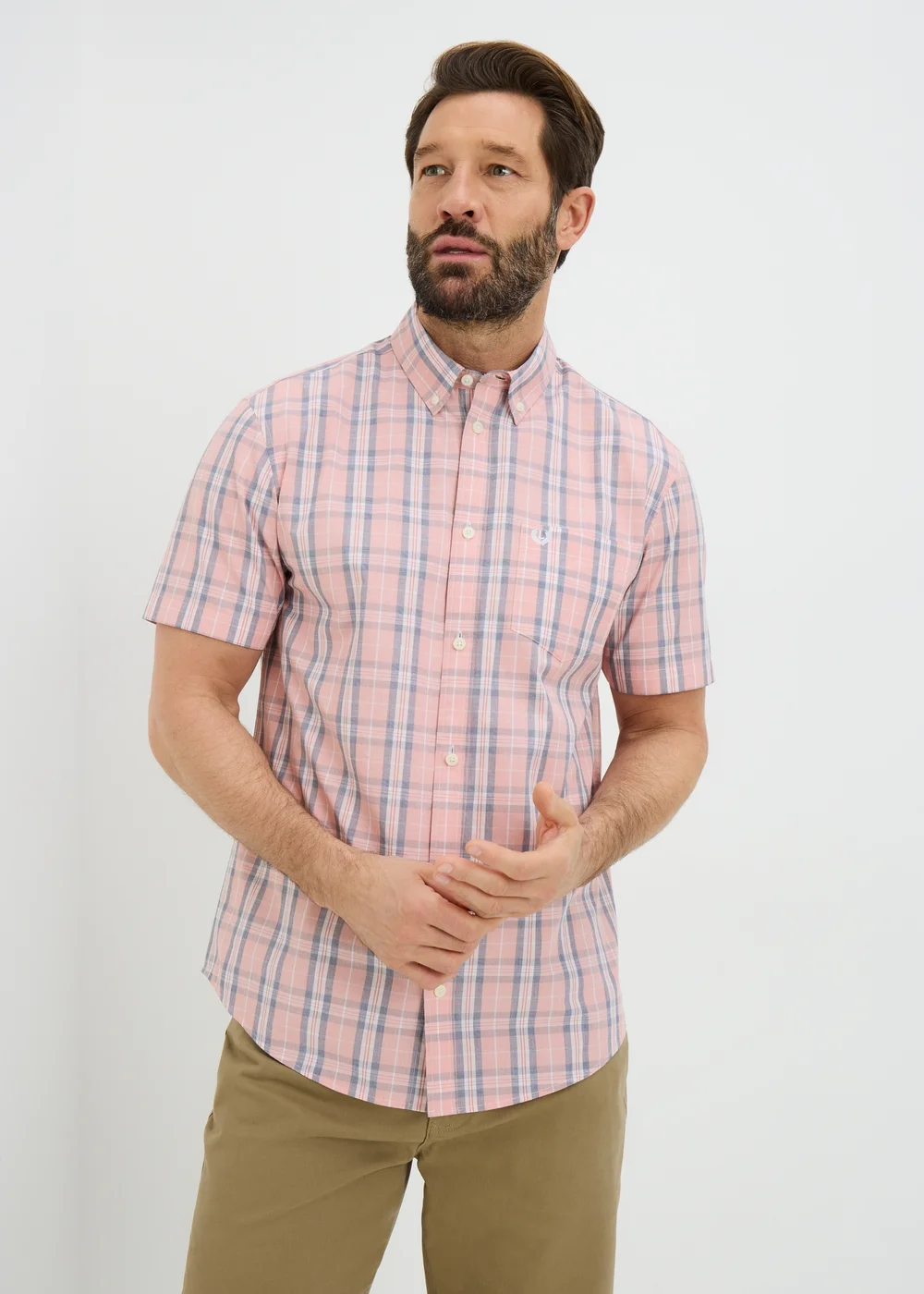 Lincoln Pink Wash Check Shirt - Small Image 1