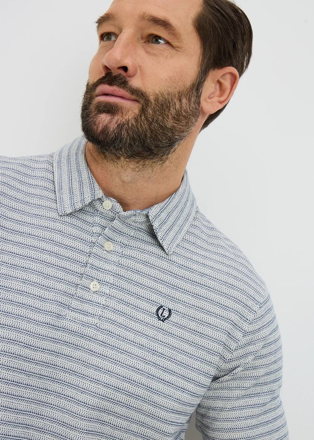 Lincoln Grey Textured Polo Top - Small Image 2