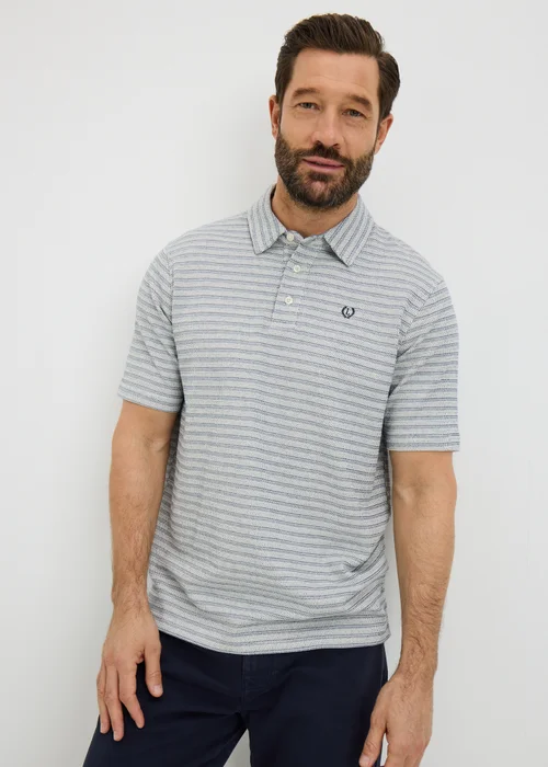 Lincoln Grey Textured Polo Top - Small Image 1