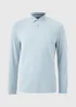 Lincoln Blue Long Sleeve Textured Polo Shirt - Small Image 4