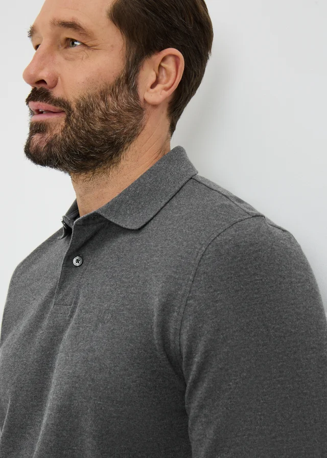 Lincoln Grey Textured Polo Top
