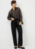 Papaya Petite Black Sparkle Foil Long Sleeve Shirt - Size 6 Image 2
