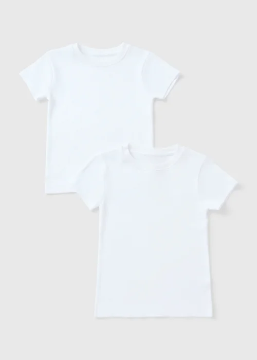 2 Pack Boys White Thermal T-Shirts (2-13yrs) - Age 2 - 3 Years Image 1