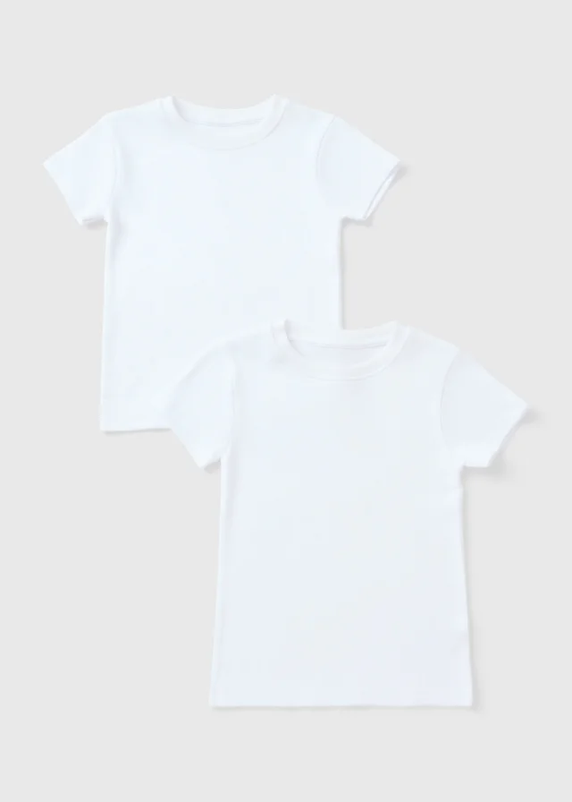 2 Pack Boys White Thermal T-Shirts (2-13yrs)