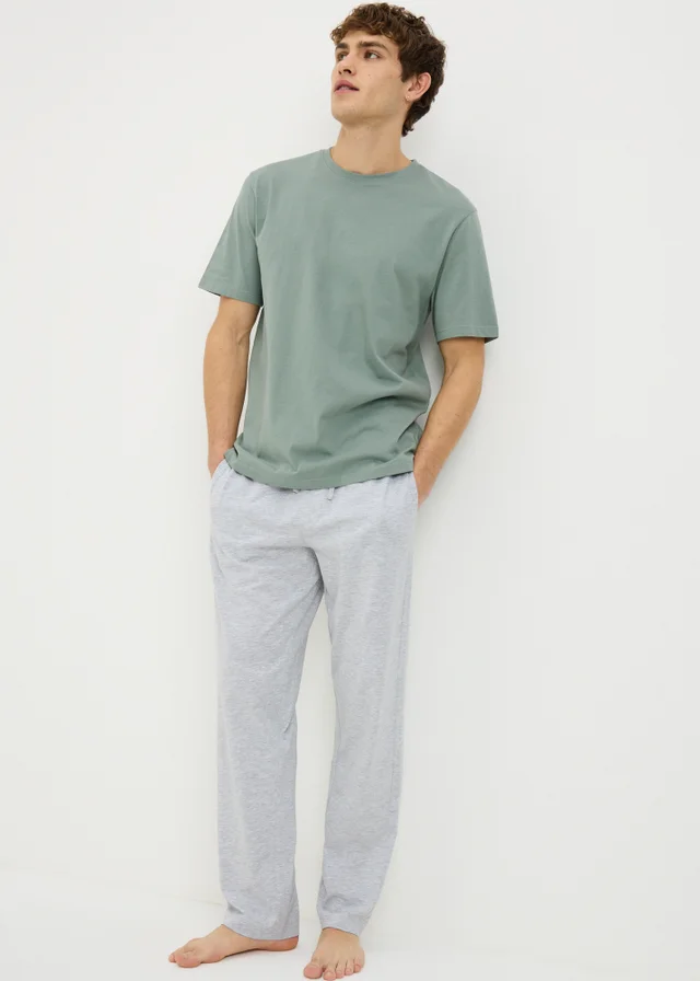 Green Basic Long Sleeve Pyjama Set