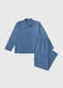 Blue Cotton Woven Check Pyjama Set - Small Image 3
