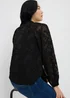 Black Lace High Neck Blouse - Size 8 Image 3