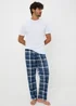 Blue Slinky Fleece Pyjama Bottoms - Medium Image 1