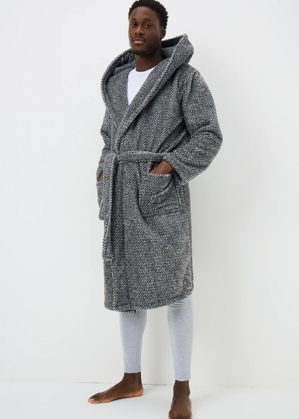 Grey Popcorn Dressing Gown - Medium Image 1