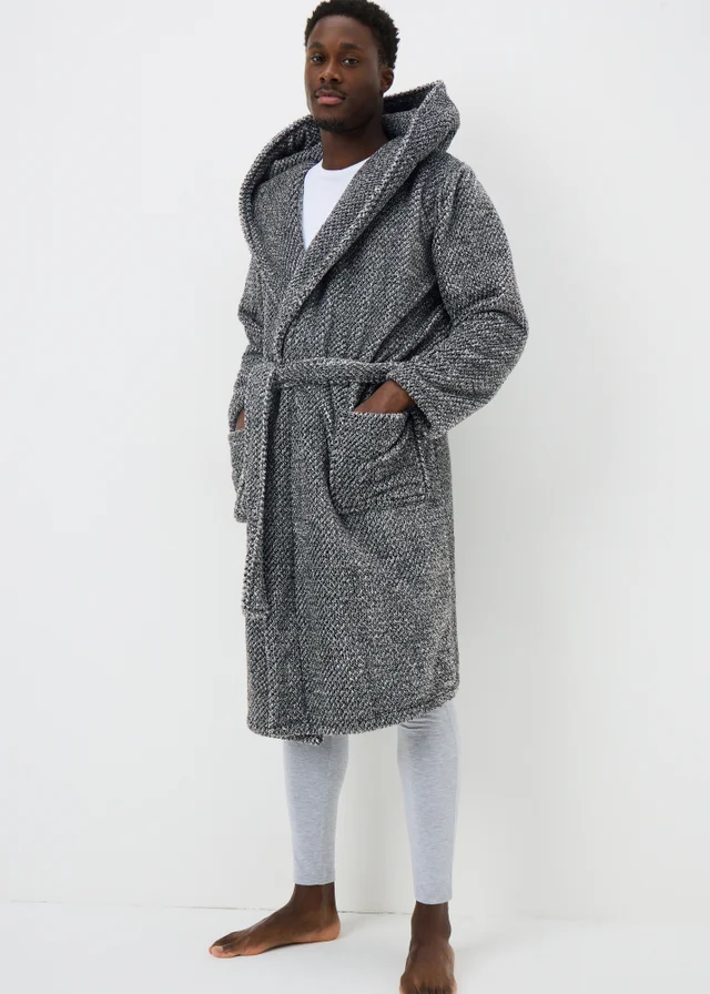 Grey Popcorn Dressing Gown