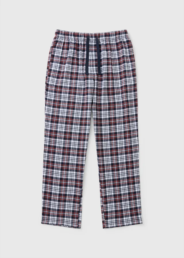 Cream Brushed Woven Check Pyjama Bottoms