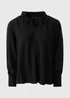 Et Vous Black Long Sleeve Popover Blouse - Small Image 4