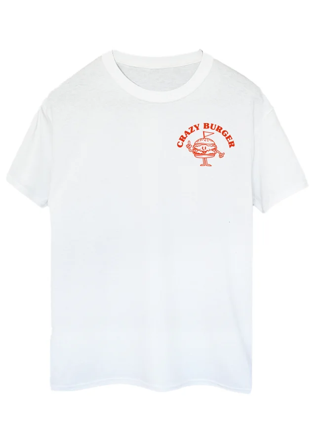 Spiral Galaxy Brands In Crazy Burger White T-Shirt