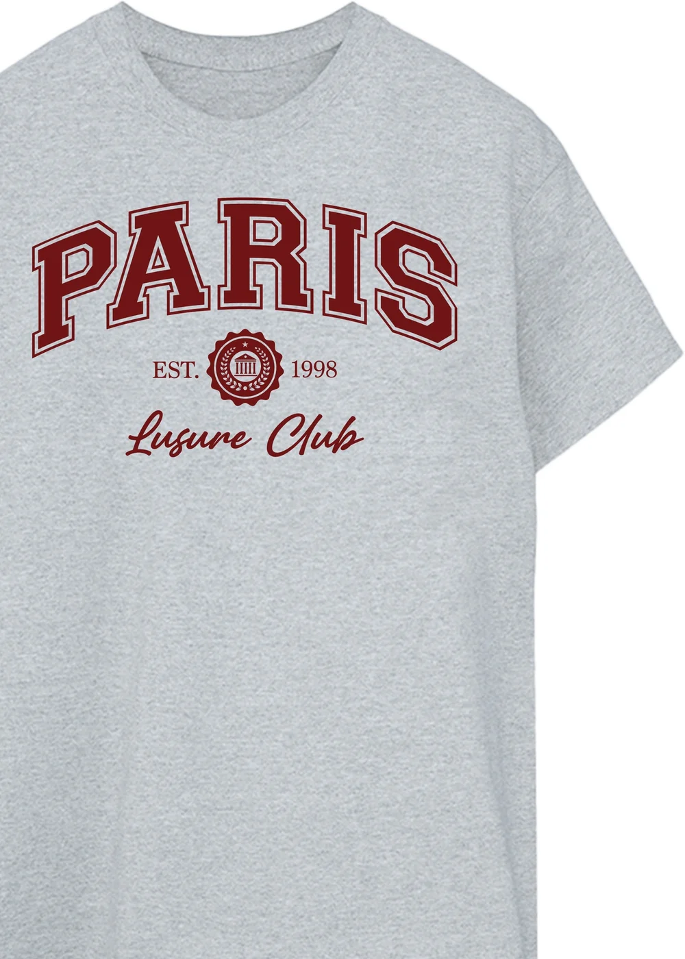 Spiral Galaxy Paris Leisure Club Grey Boyfriend Fit T-Shirt - 4XL Image 2
