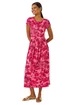 Roman Pink Floral Print Pocket Midi Dress - Size 14 Image 2
