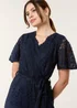 Blue Vanilla Navy Lace Wrap Over Jumpsuit - Size 16 Image 4