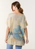 Blue Vanilla Gold Floral Shimmer Print Knitted Top - One Size Image 3
