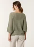 Blue Vanilla Khaki Crochet V Neck Jumper - One Size Image 3
