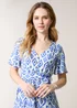 Blue Vanilla Blue Diamond Print Button Front Midi Dress - XL Image 3