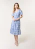 Blue Vanilla Blue Diamond Print Button Front Midi Dress - XL Image 4