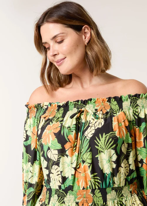 Blue Vanilla Black Curve Bardot Elasticated Midi Dress - 18-20 Image 4