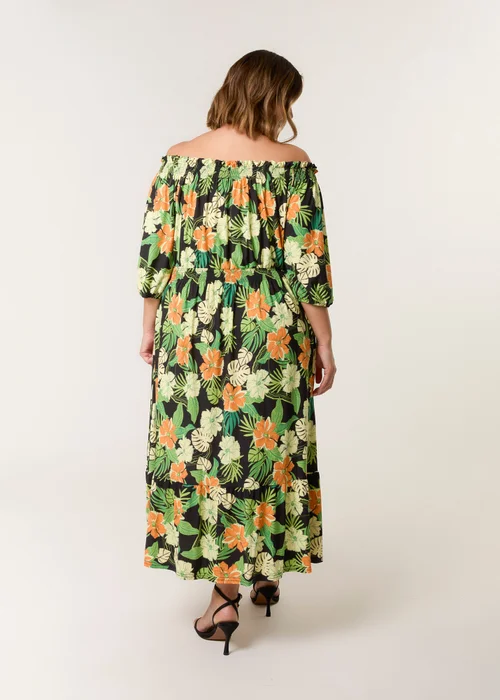 Blue Vanilla Black Curve Bardot Elasticated Midi Dress - 18-20 Image 3