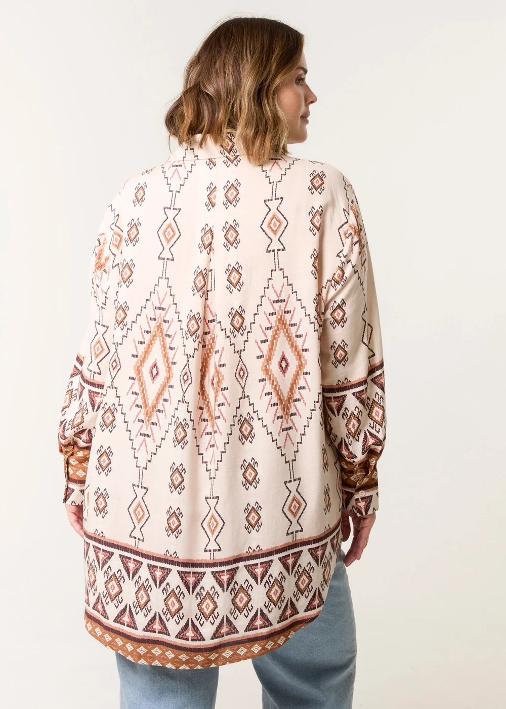 Blue Vanilla Stone Curve Geometric Print Shirt - One Size Image 2