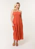 Blue Vanilla Orange Bandeau Tiered Midi Dress - L/XL Image 1