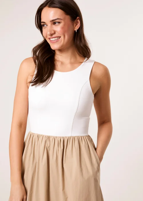 Blue Vanilla Stone Mix Fabric Midi Dress - M Image 3