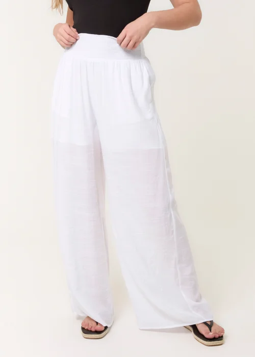 Blue Vanilla White Shirred Trouser - M/L Image 4