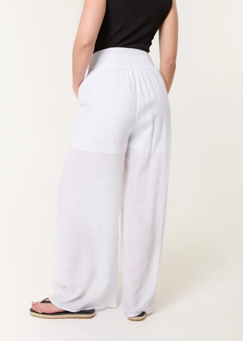 Blue Vanilla White Shirred Trouser - M/L Image 2