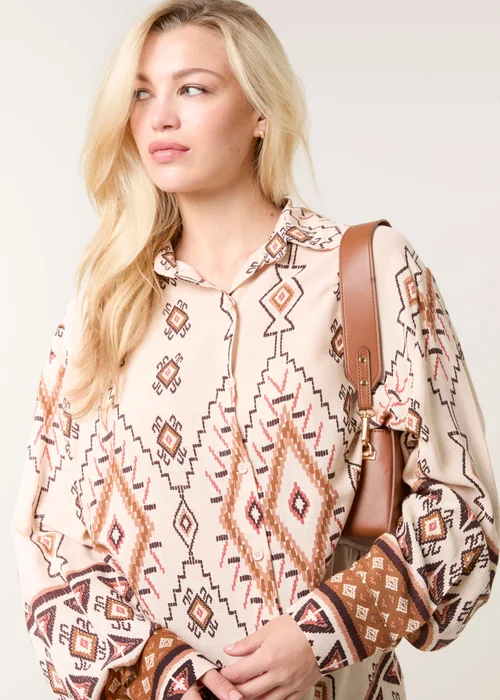 Blue Vanilla Stone Shirt With Geometric Print - One Size Image 3