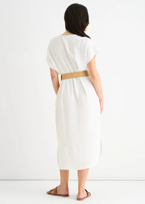 Gini London White Air Flow Belted Oversized Dress - S/M Image 2
