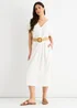 Gini London White Air Flow Belted Oversized Dress - S/M Image 1