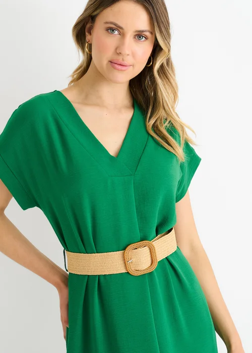 Gini London Green Air Flow Belted Oversized Dress - S/M Image 3