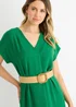 Gini London Green Air Flow Belted Oversized Dress - S/M Image 3