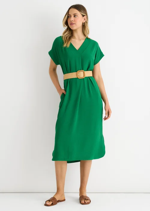 Gini London Green Air Flow Belted Oversized Dress - S/M Image 4