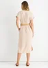 Gini London Beige Air Flow Belted Oversized Dress - Large/Extra Large Image 2