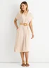 Gini London Beige Air Flow Belted Oversized Dress - Large/Extra Large Image 4
