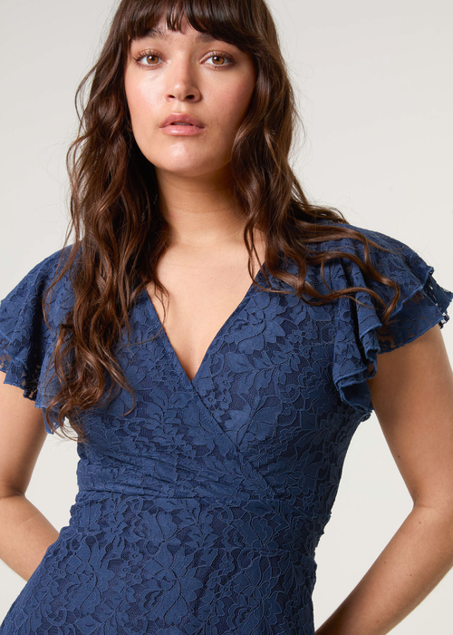 Blue Vanilla Navy Lace Angel Sleeve Dress - 14 Image 3