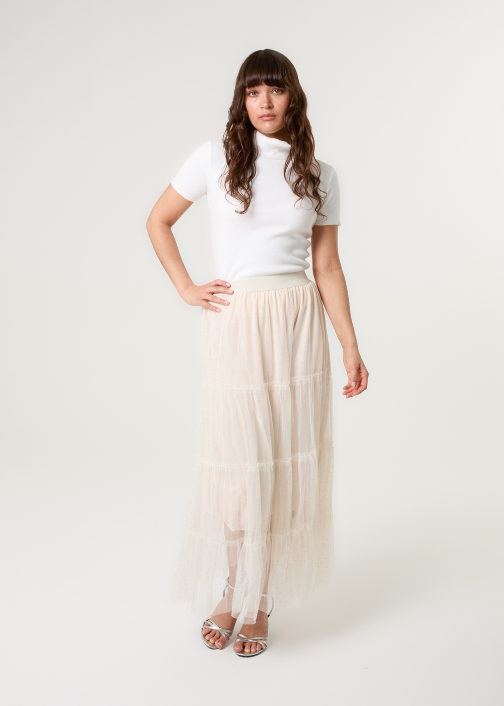 Blue Vanilla Cream Long Layered Skirt - Small/Medium Image 1