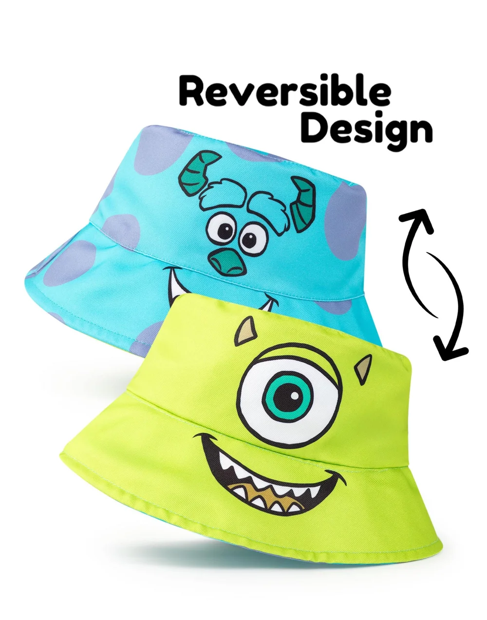 Disney Monsters Inc. Multi Reversible Sulley & Mike Bucket Hat - One Size Image 2