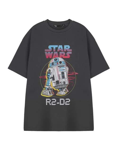 Star Wars Charcoal R2D2 T Shirt - Small Image 1