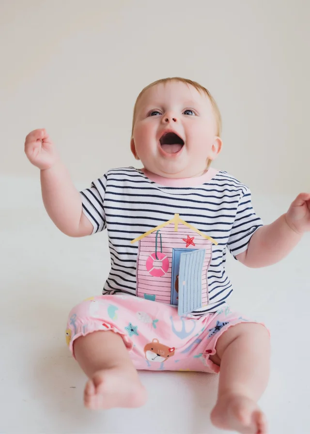 Lilly & Sid Multi Lilly At The Beach Print Top & Short Set (0- 24 Months)