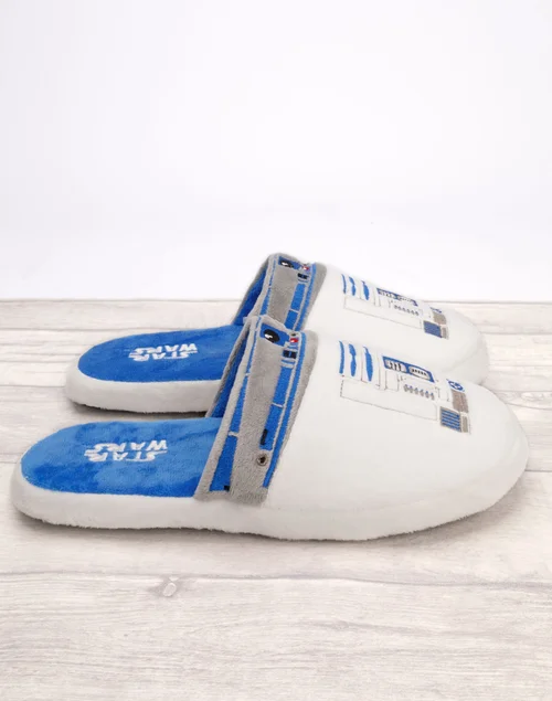 Star Wars White R2 D2 Mule Slippers - Size 7-8 Image 4